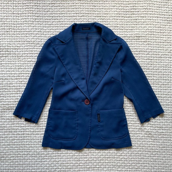 Zooc Vintage Blue Semi-Sheer Elbow Length Blazer - S - EUC - Picture 1 of 7